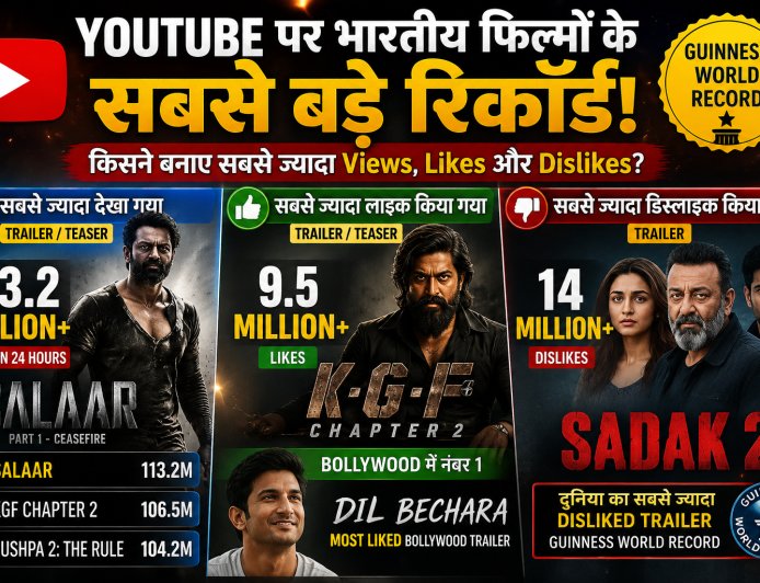 YouTube पर भारतीय फिल्मों के ट्रेलर्स के सबसे बड़े रिकॉर्ड, किसने बनाए सबसे ज्यादा Views, Likes और Dislikes?